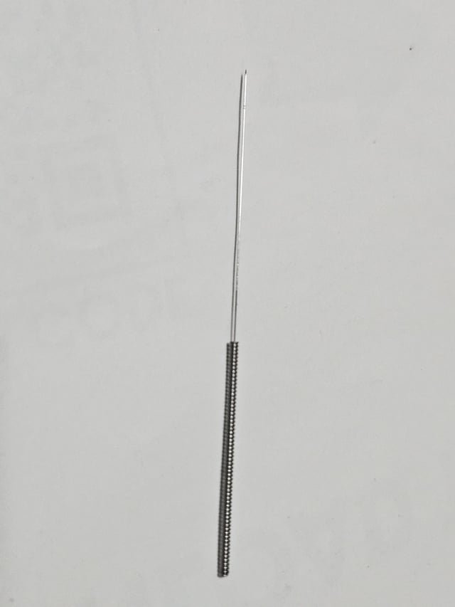 Metallic needle with spring found in car