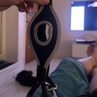 Dog leash with hole in neoprene reflective